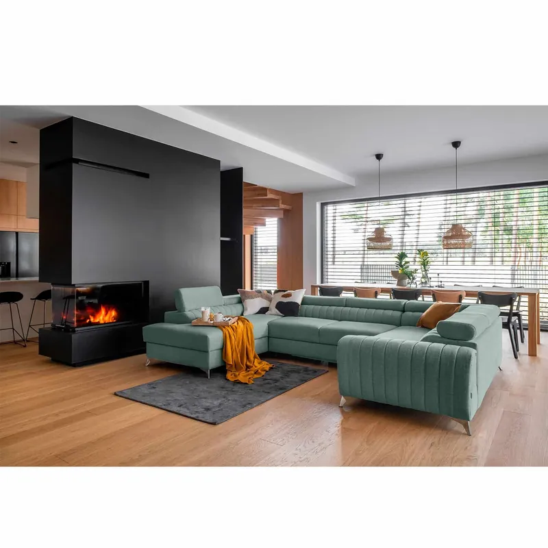 Louis Wohnlandschaft mit Schlaffunktion & Bettkasten - Poco-Stoff Aktuell