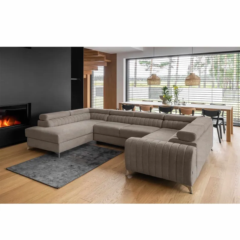 Louis Wohnlandschaft mit Schlaffunktion & Bettkasten - Poco-Stoff Bestseller