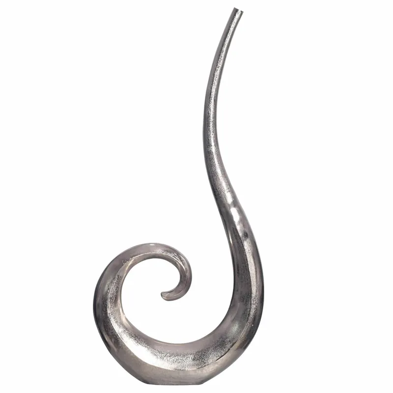 Deko Vase 100 cm Aluminium Silber Spirale Blumenvase Modern Groß Begrenztes Angebot
