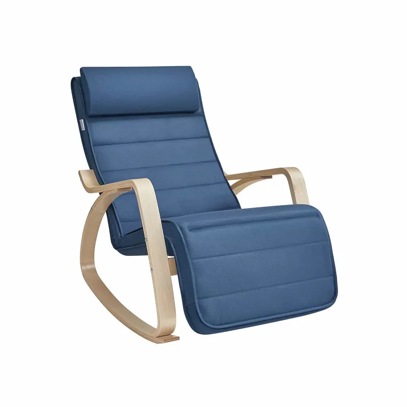 Schaukelstuhl LYYB3510 – Birke & Stoff Dunkelgrau 67×115×91 cm Expressversand