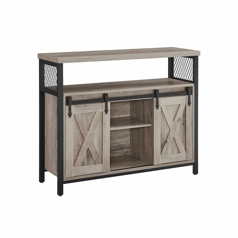 Mega-Angebot VASAGLE Sideboard greige-schwarz mit Schiebetüren