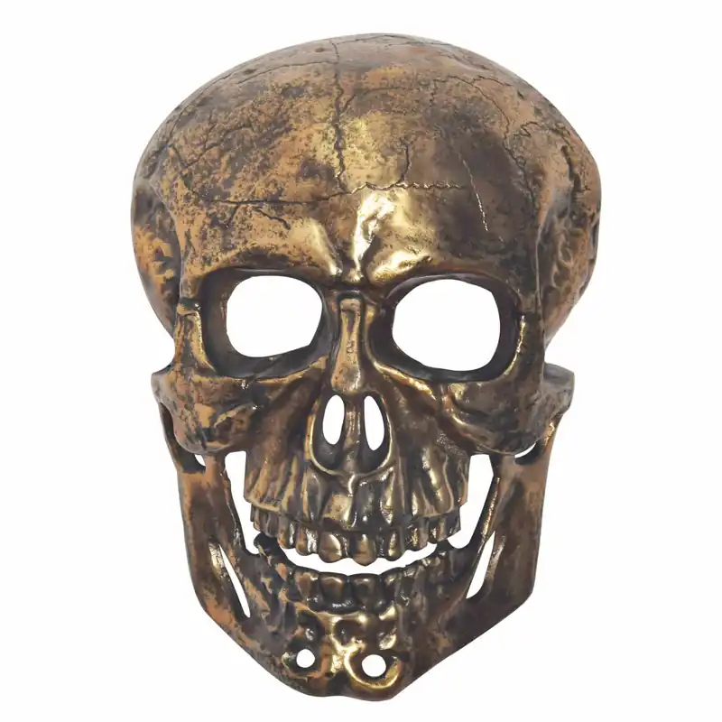 Wanddeko Totenkopf Aluminium Gold 41 cm Schädel Groß Ausverkauf