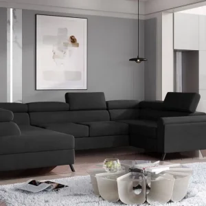 Wohnlandschaft Escada Schwarz – Schlaffunktion & Stauraum Online Kaufen