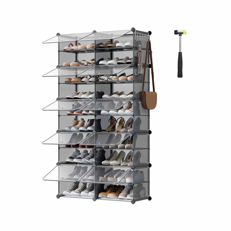 Kostenfreie Lieferung Schuhregal mit 10 Fächern 30 x 40 x 30 cm pro Fach schiefergrau