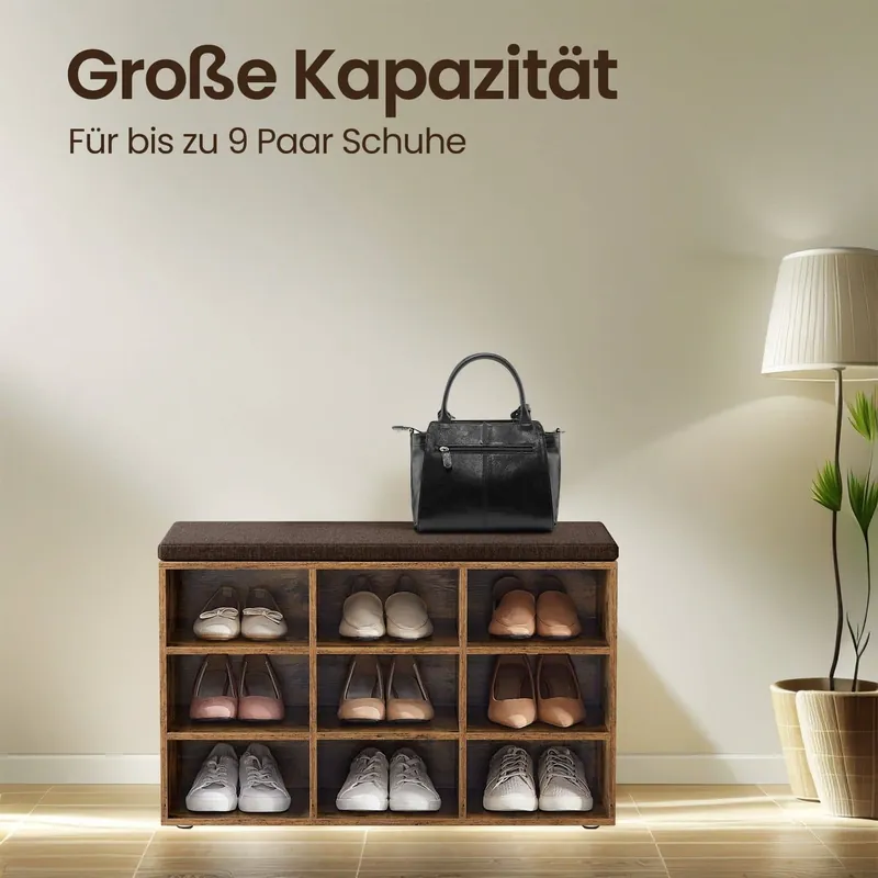 Schuhbank mit Stauraum, Schuhregal mit Sitzfläche, Sitzbank Sonderaktion