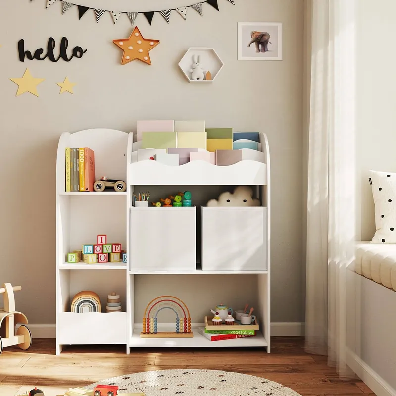 Garantierte Lieferung Bücherregal, Regal, mit 2 Aufbewahrungsboxen