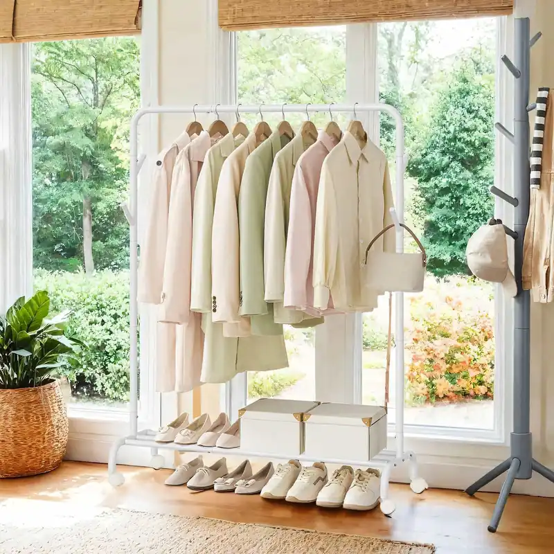Billig Kleiderständer auf Rollen, Kleiderstange, Garderobenstange