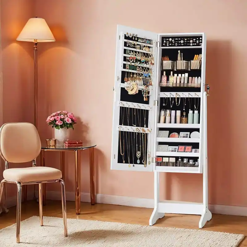 Schmuckschrank stehend, Spiegelschrank, rahmenloser Ganzkörperspiegel Expressversand