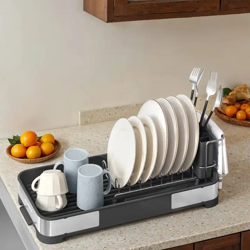 SONGMICS Abtropfgestell klein Silbern-Schwarz Nur Für Kurze Zeit