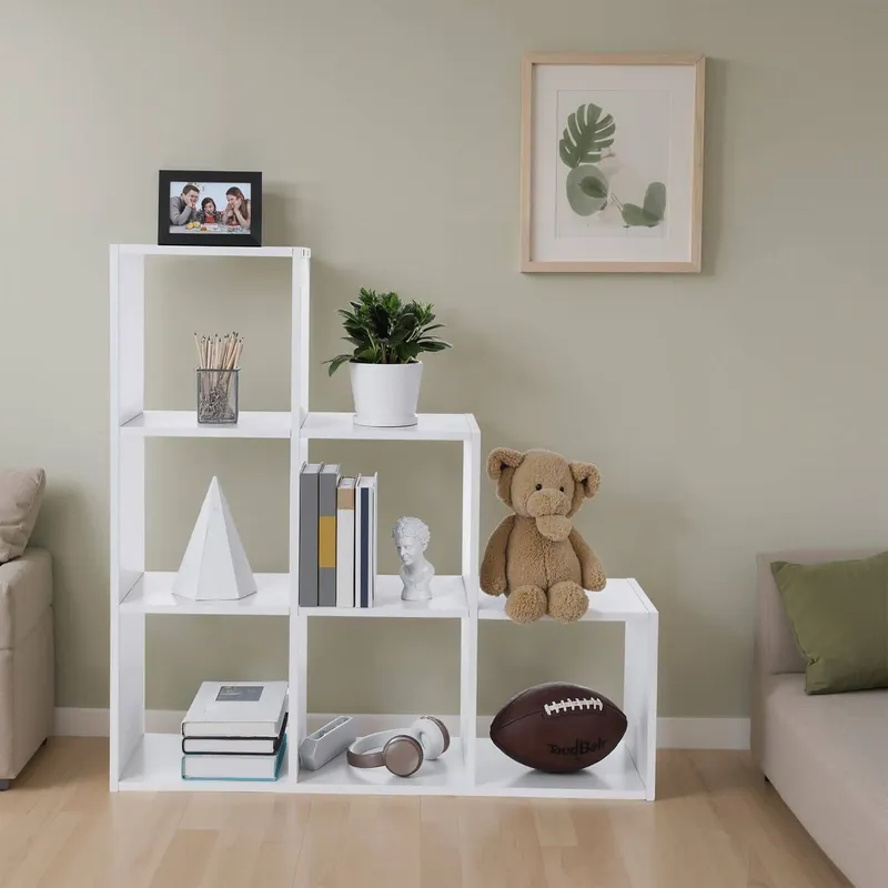 Neu Im Sortiment Bücherregal mit 6 Fächern, Regal offen, Stufenregal