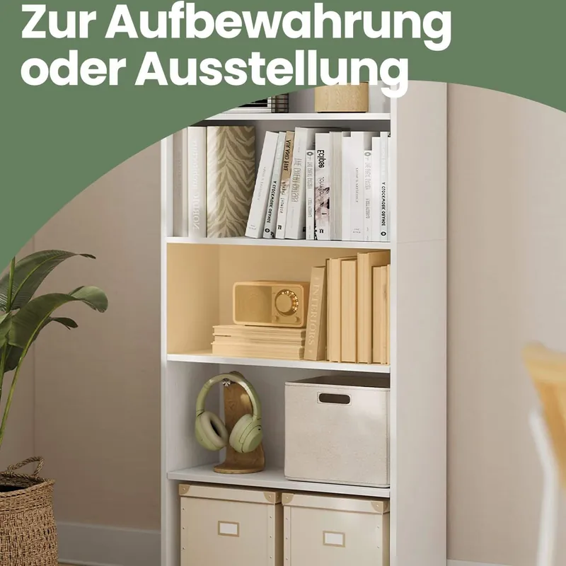 Preiswert 6 stufiges Bücherregal, Standregal im skandinavischen Stil, für Wohnzimmer