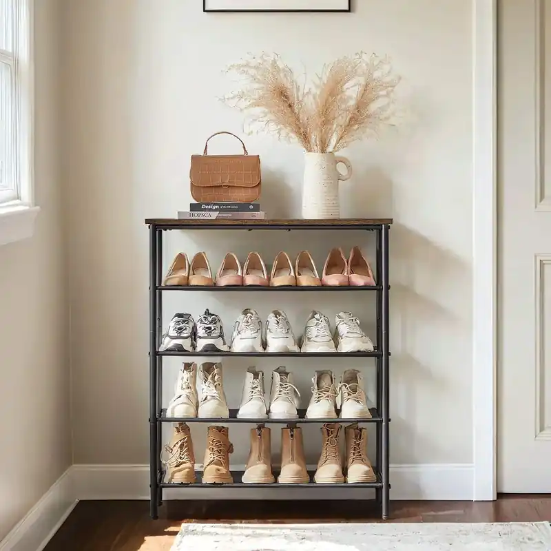 5-stufiges Schuhregal, für 12-16 Paar Schuhe, Schuh-Organizer Rabatt