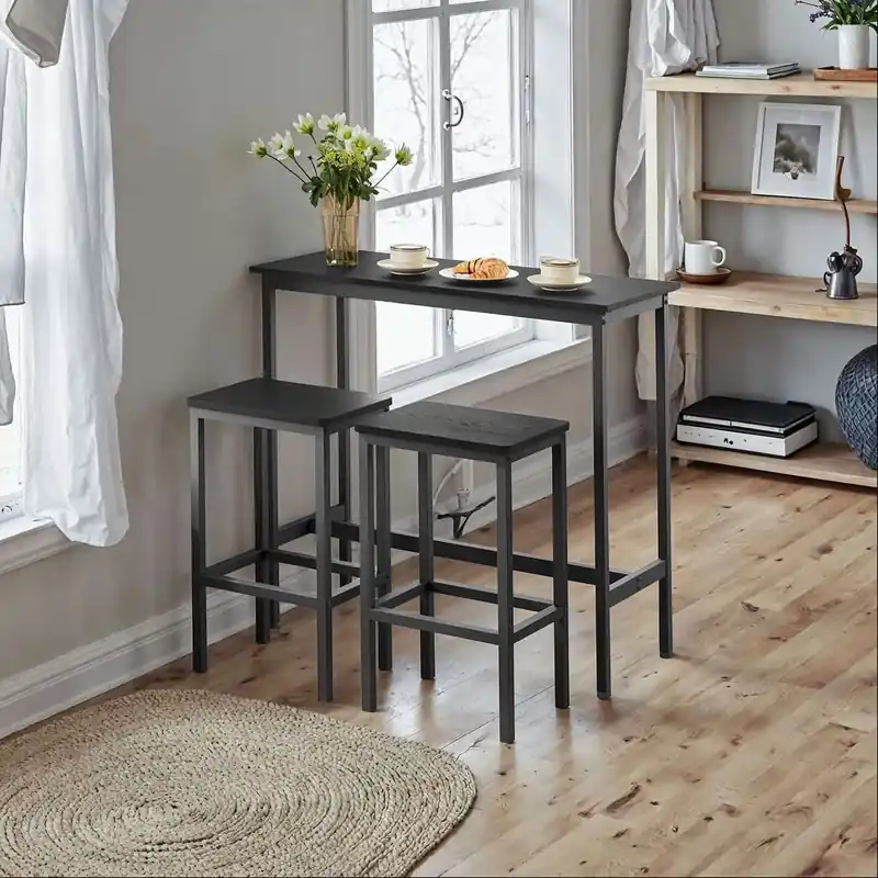 Essgruppe, Bartisch mit 2 Barhocker, Stehtisch mit Stuhl Set Markenprodukt