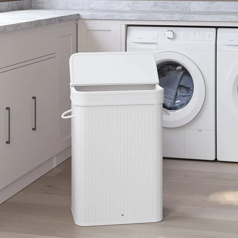 Wäschekorb mit Deckel, Wäschesammler Bambus, Wäschesack mit Griffen herausnehmbar und maschinenwaschbar Jetzt Bestellen