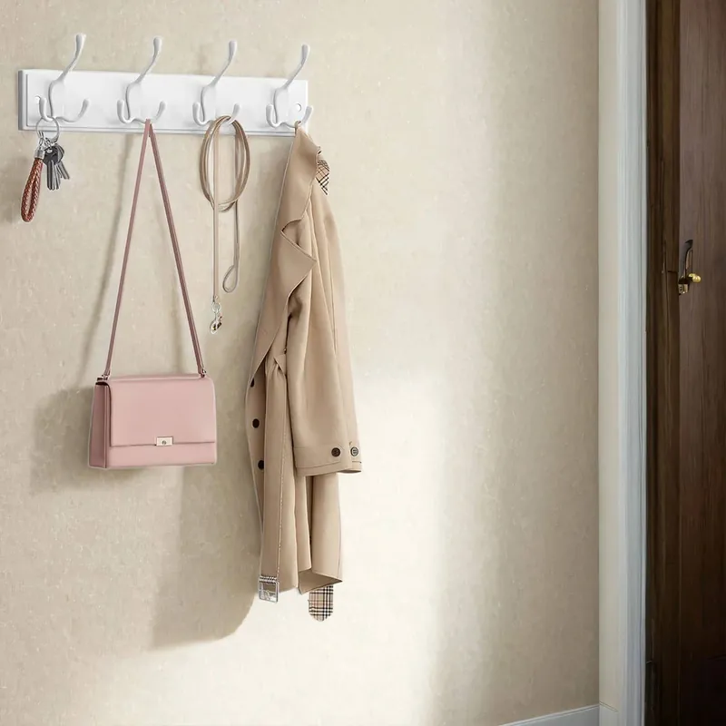 Neuheit Wandgarderobe, Garderobenleiste, 4 Dreifach-Haken aus Metall