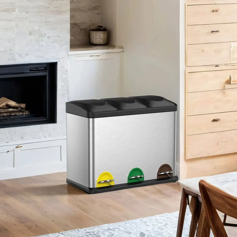 Neue Ware Mülleimer 3 Fächer, Mülltrennsystem Küche, Abfalleimer