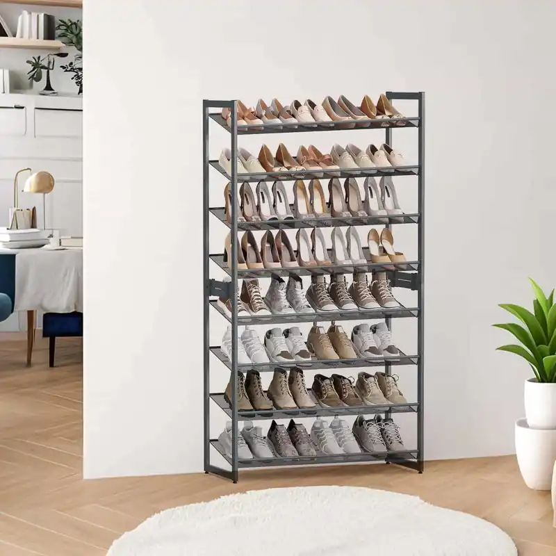 8 stufiges Schuhregal, Schuh-Organizer, 2 stapelbaren 4-stufigen Regalen Nur Heute