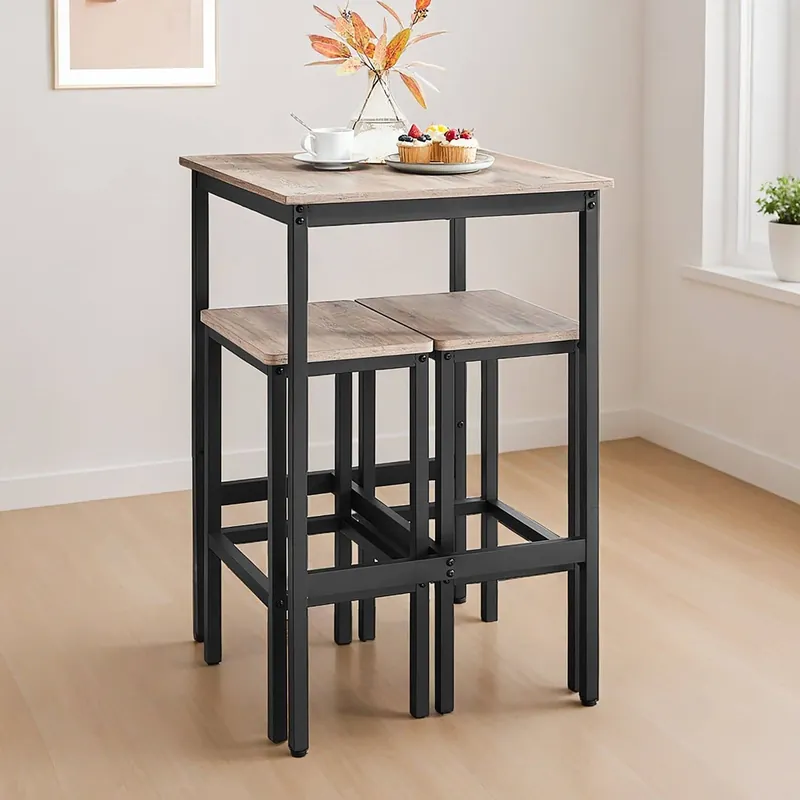 Esstisch mit 2 Stühlen, Bartisch mit Barhocker, für Esszimmer Mega-Angebot