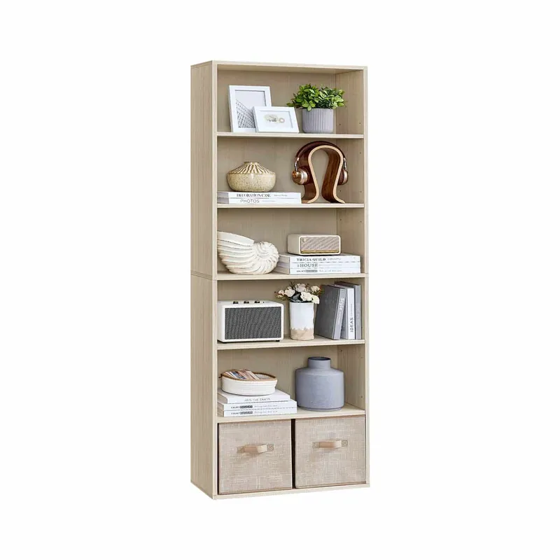 Rabatt 6-stöckiges Standregal 24 x 60 x 178,5 cm naturbeige