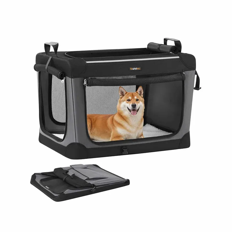 Neue Ware Faltbare Hundebox 76,2 cm mit 4 Türen aus Netzstoff tintenschwarz