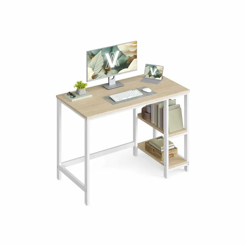 Neuheit Bürotisch 100 x 50 x 76 cm naturbeige-perlweiß