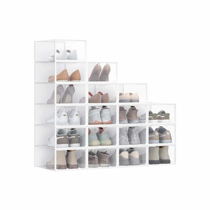 Online Kaufen Schuhboxen 18er Set mit Tür 33,2 x 23 x 14,5 cm transparent-wolkenweiß