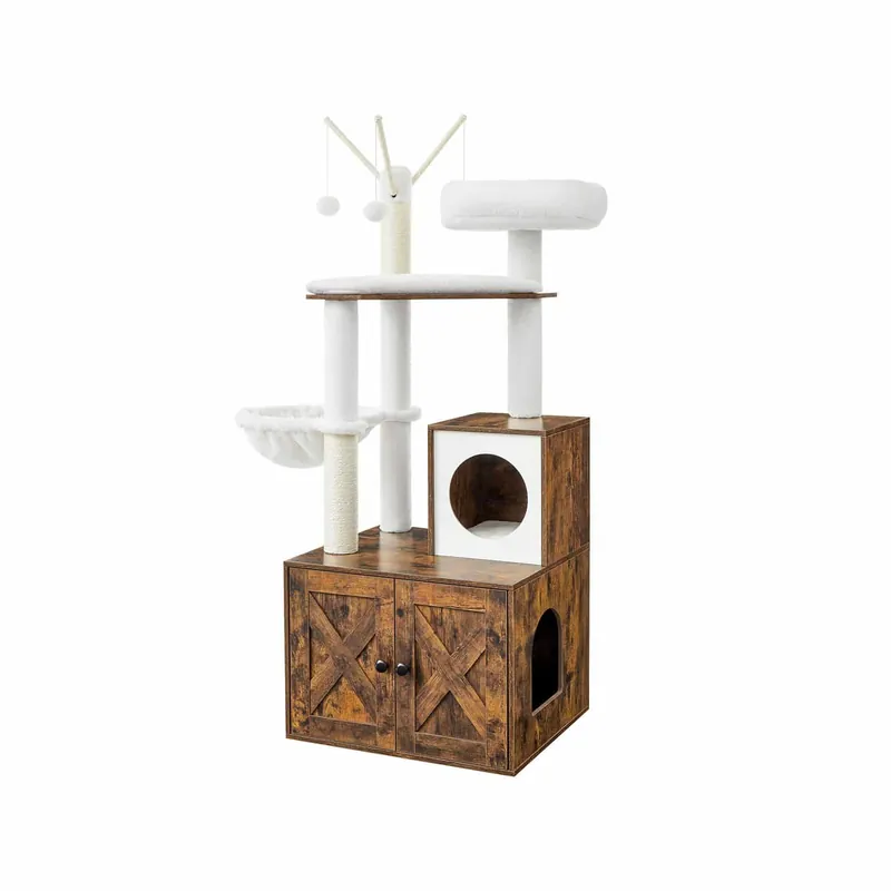 Abverkauf Kratzbaum mit Katzenklo-Schrank