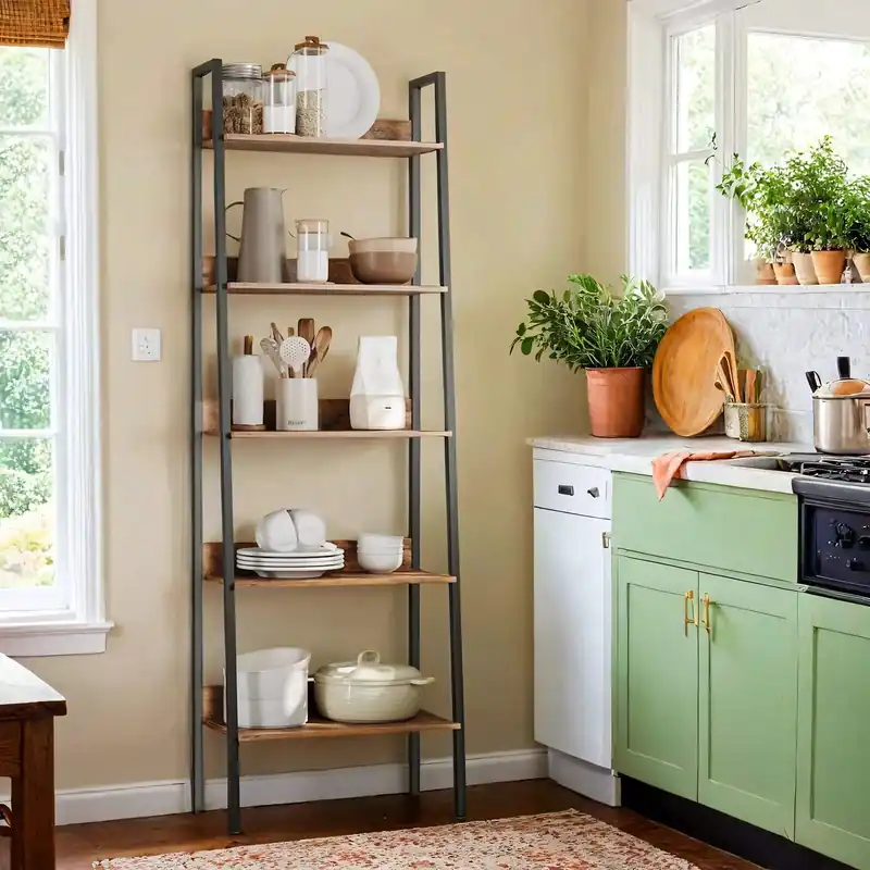 Top-Angebot 5-stöckiges Bücherregal, Leiterregal, schmales Regal