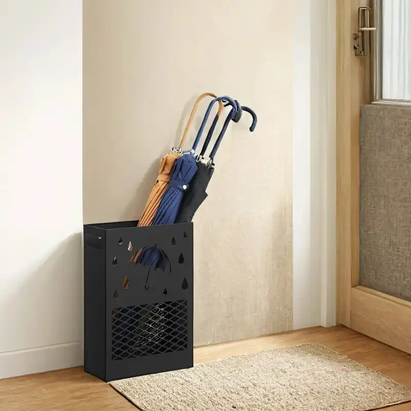 Abverkauf Regenschirmständer aus Metall, Schirmständer, rechteckig