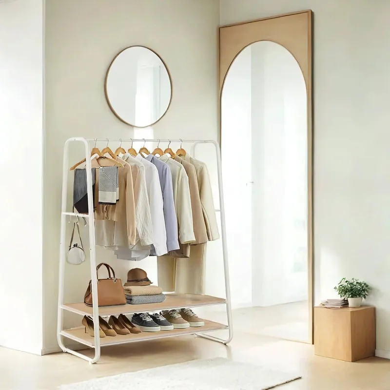 Kleiderständer, Garderobenständer, 2 Ablagen Finale Aktion