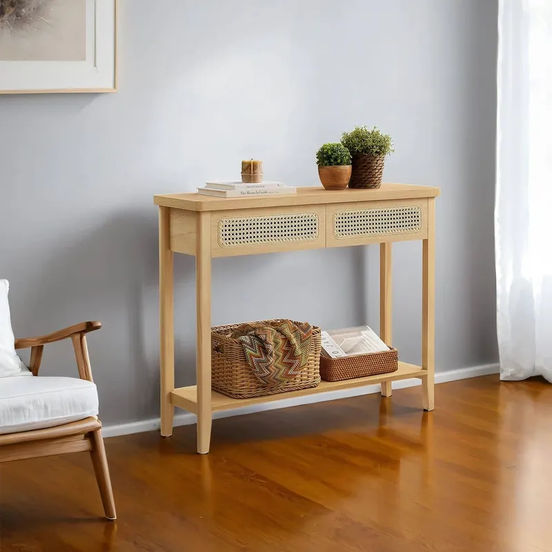 Gratis Versand Konsolentisch mit 2 Schubladen Boho-Stil