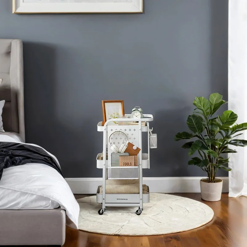 Billig Rollwagen, Küchenwagen wolkenweiß