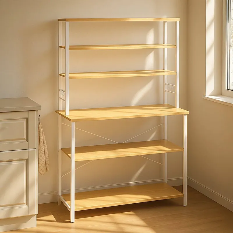 Küchenregal Industrie-Design eichenfarben-weiß Highlight