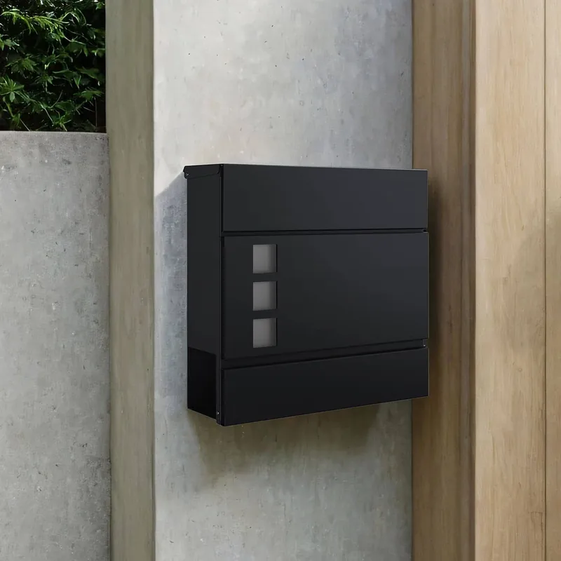 Echt Briefkasten schwarz