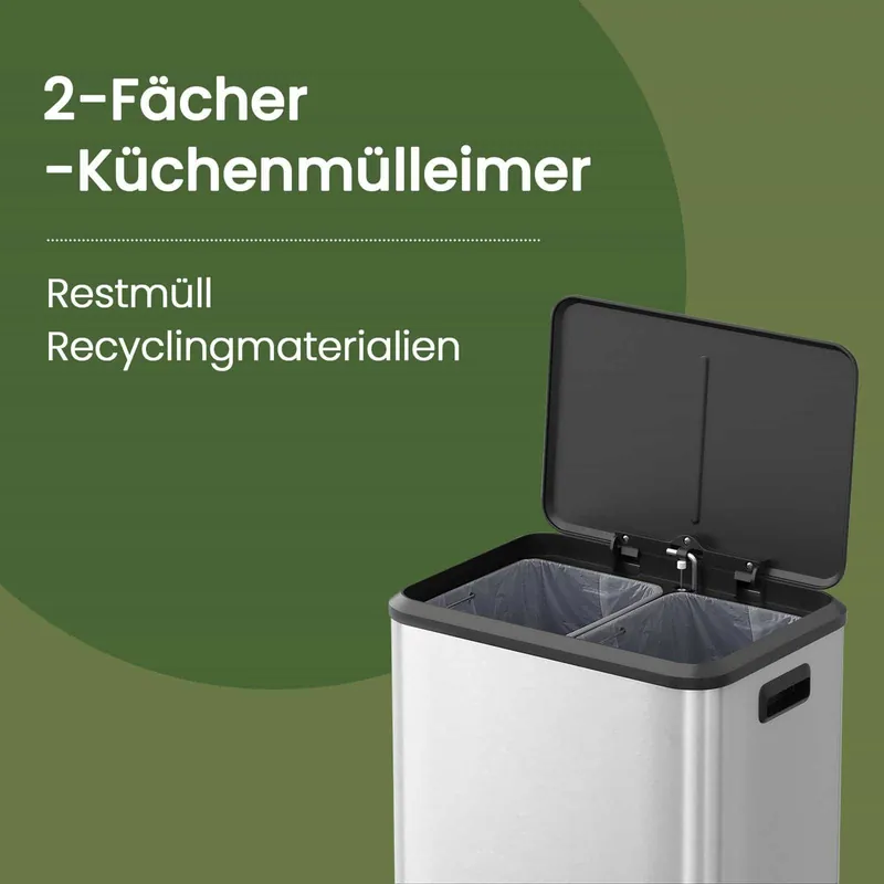 Mülleimer Küche metallicsilber Preisknaller