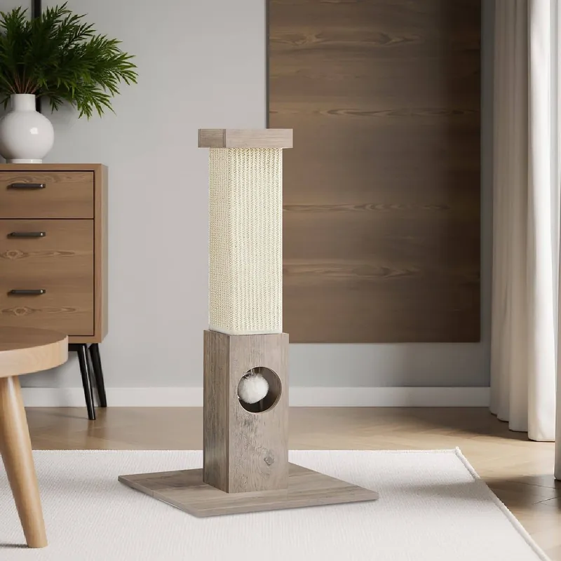 Ausverkauf Kratzbaum aus natürlichem Sisalseil mit Plüsch-Spielball