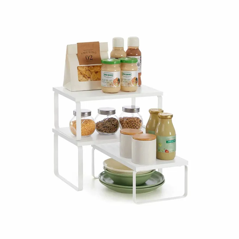 Aktuell Gewürzregal 3er Set stapelbar und erweiterbar schneeweiß-mattweiß