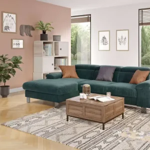 Cord Ecksofa Micky mit Schlaffunktion und Bettkasten - Cotta Markenware