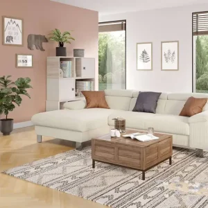 Cord Ecksofa Micky mit Schlaffunktion und Bettkasten - Cotta Nur Heute