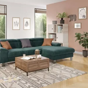 Cord Ecksofa Micky mit Schlaffunktion und Bettkasten - Cotta Geprüft