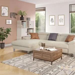 Rabatt Ecksofa Micky mit Schlaffunktion & Bettkasten - Cotta