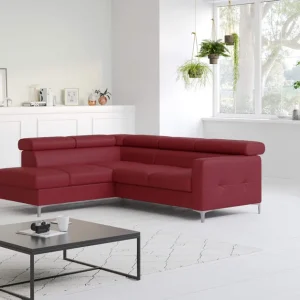 Sonderangebot Echtleder Ecksofa Sammy mit Schlaffunktion & Bettkasten - Cotta
