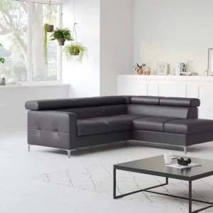 Nur Für Kurze Zeit Echtleder Ecksofa Sammy mit Schlaffunktion & Bettkasten - Cotta