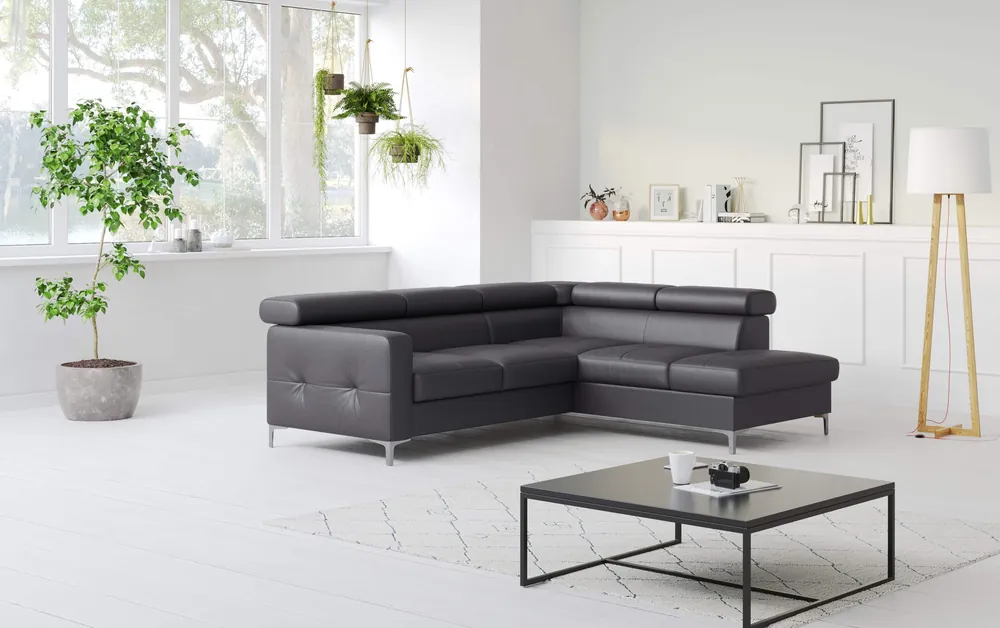 Nur Für Kurze Zeit Echtleder Ecksofa Sammy mit Schlaffunktion & Bettkasten - Cotta