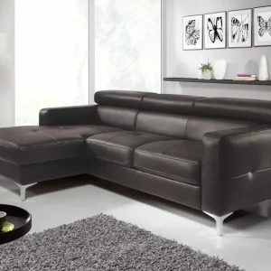 Echtleder Ecksofa Sammy mit Recamiere & Schlaffunktion – Cotta Preiswert