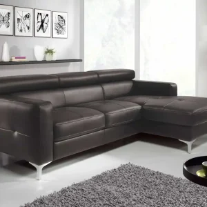 Schnäppchen Echtleder Ecksofa Sammy mit Recamiere & Schlaffunktion – Cotta