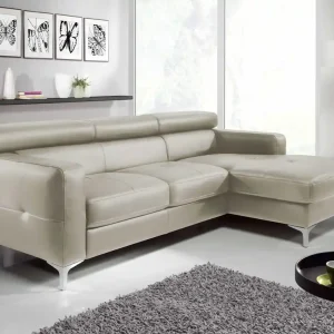 Must-Have Echtleder Ecksofa Sammy mit Recamiere & Schlaffunktion – Cotta