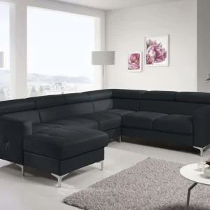 Sofort Bestellen Echtleder Wohnlandschaft Sammy mit Schlaffunktion & Bettkasten - Cotta