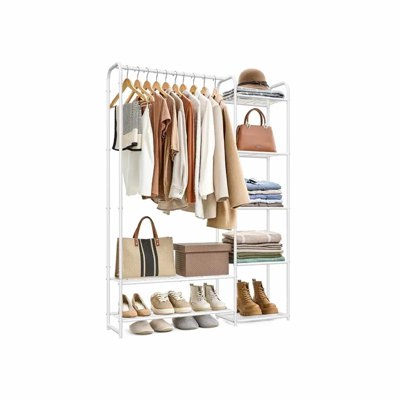 Direkt Vom Hersteller Metall-Kleiderständer 29 x 112 x 158,4 cm mit Ablagen mattweiß