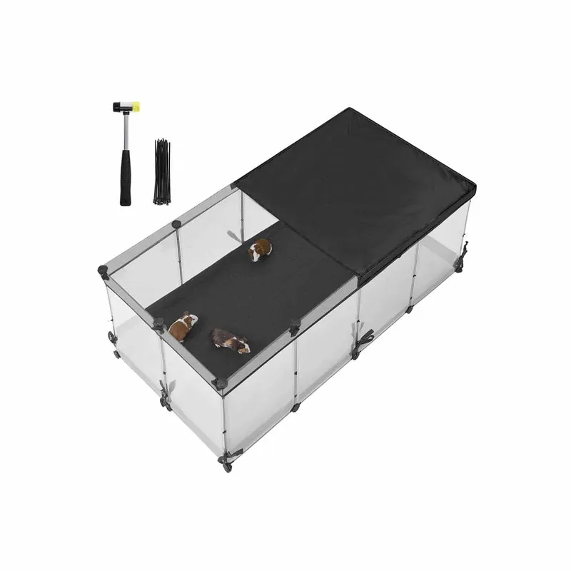 Mega-Angebot Kleintiergehege aus Kunststoffplatten 144 x 74 x 57 cm wolkenweiß